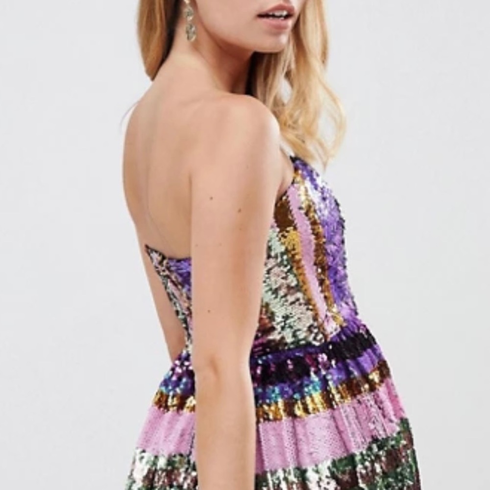 Bandeau Short Sequin Dress - Picture 2 of 5